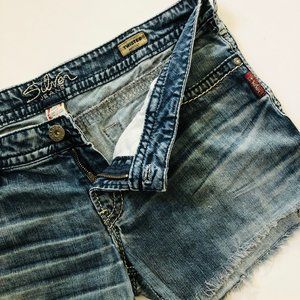 Silver Jeans Twisted Cut-Off Denim Shorts